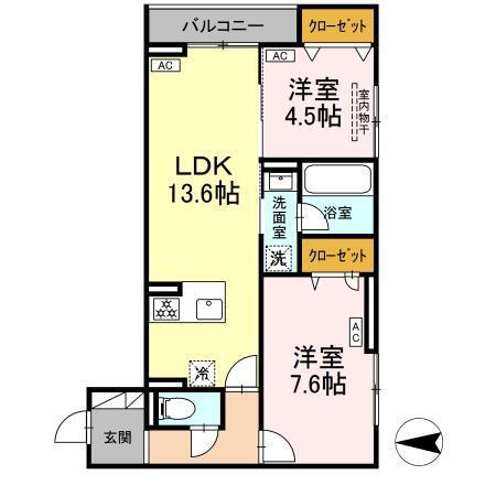 セレスティア西寺尾　A（201） 間取り図画像