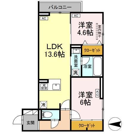 セレスティア西寺尾　A（301） 間取り図画像