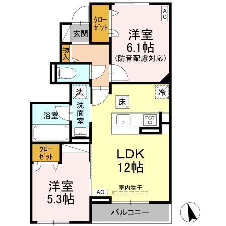 アヴァンセ横浜小机（101） 間取り図画像