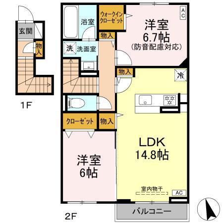 アヴァンセ横浜小机（206） 間取り図画像