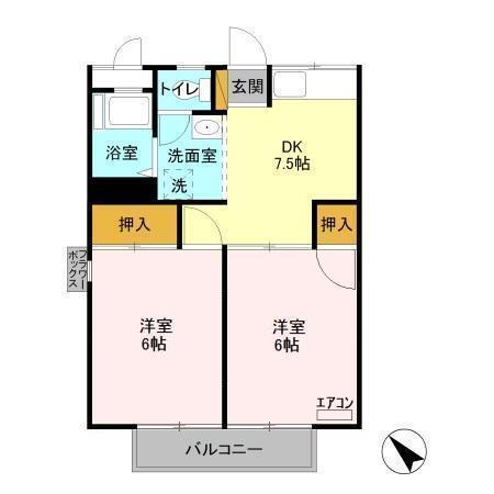 ヴィラ中山　C棟（207） 間取り図画像