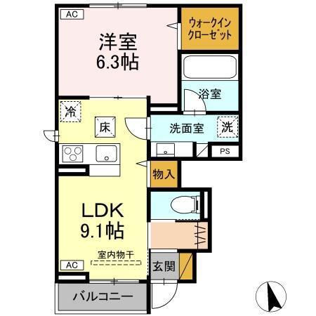 Rave wel田宮（101） 間取り図画像