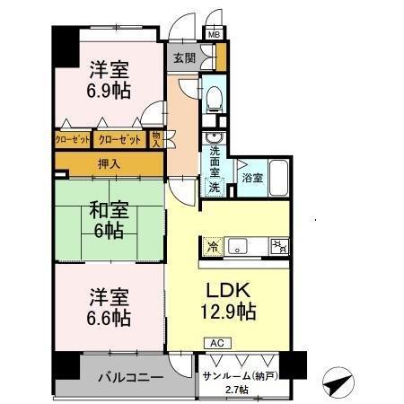 ソレイユ華（203） 間取り図画像