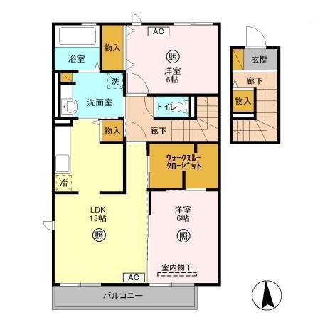 イーグレット　D（205） 間取り図画像