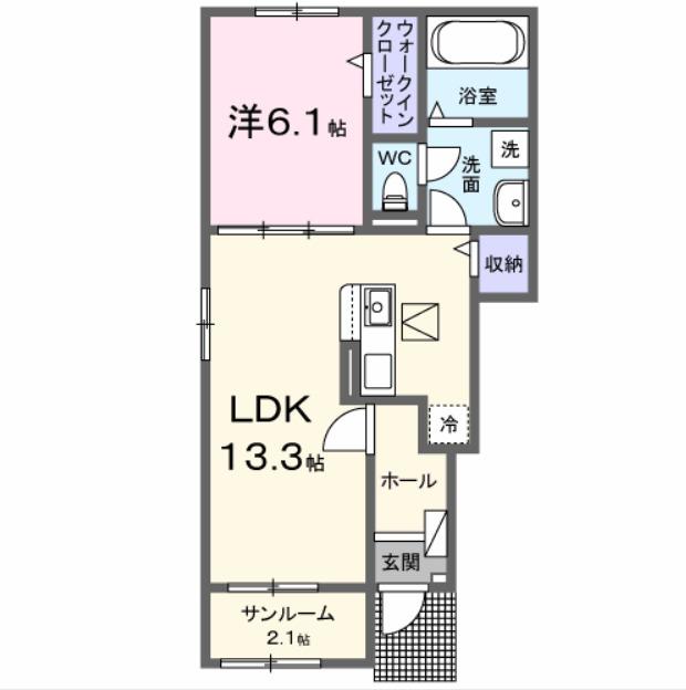 ジェルメ柏Ｂ棟（101） 間取り図画像