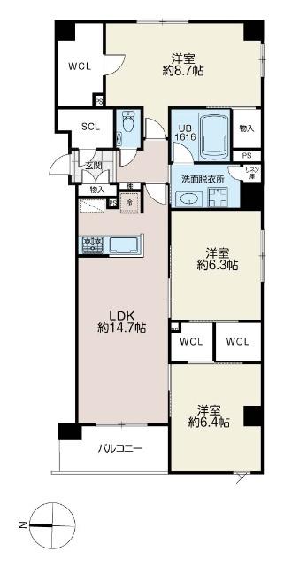 ＷＥＬＩＮＡＶＩＬＬＡ（0501） 間取り図画像