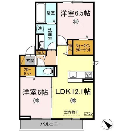 クラレット　B棟（201） 間取り図画像