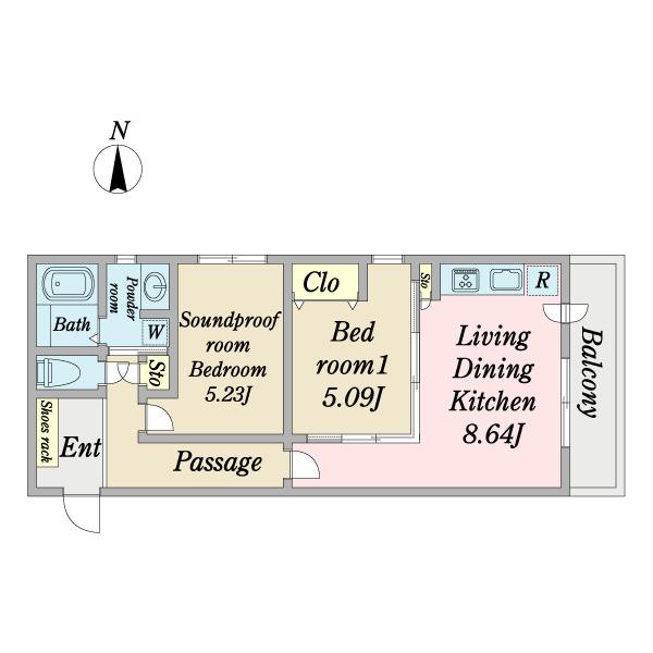 新代田Ｍｕｓｉｋｖｅｒｅｉｎ（0201） 間取り図画像