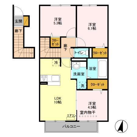 サントビーレジデンス　Ⅰ（203） 間取り図画像