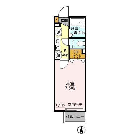 ベルデュールⅡ（206） 間取り図画像