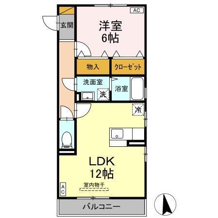 アヴェニール志津　A（301） 間取り図画像