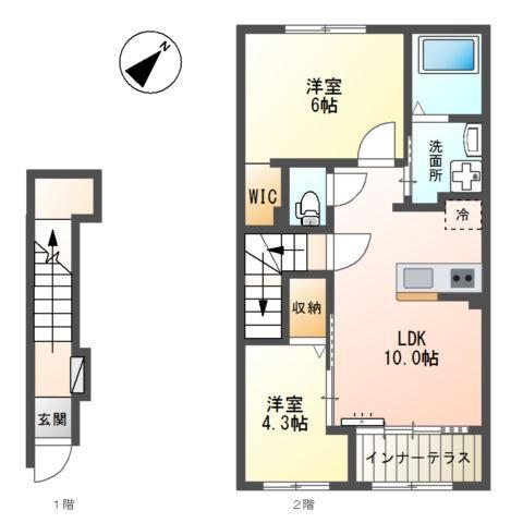 見沼区七里アパート新築工事 間取り図画像