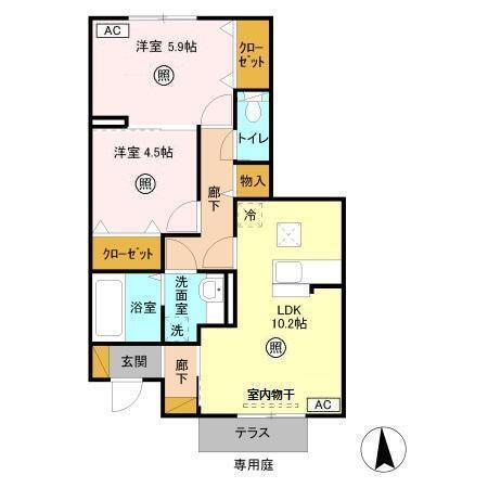 イーグレット　D（103） 間取り図画像