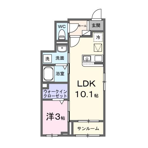 カフーエス（101） 間取り図画像