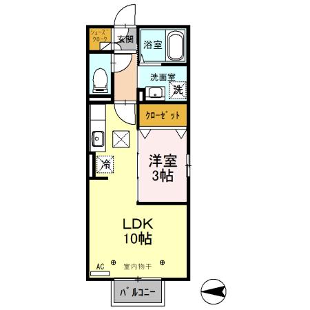 プランドールパピオン　Ａ（101） 間取り図画像