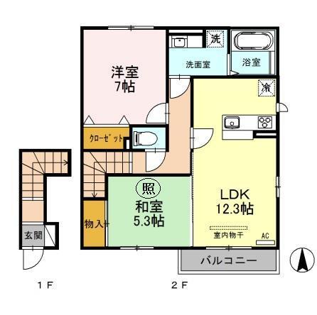 心静庵　三番館（202） 間取り図画像