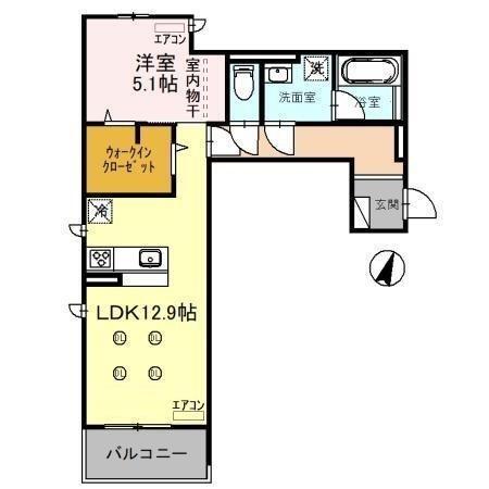 D-wing 大和町（201） 間取り図画像