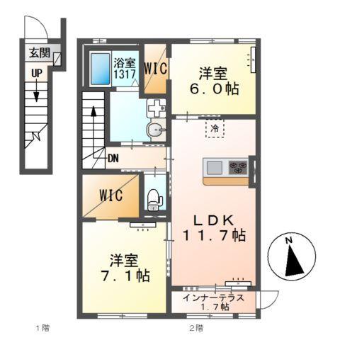 松戸市西馬橋相川町新築アパート（仮称） 間取り図画像