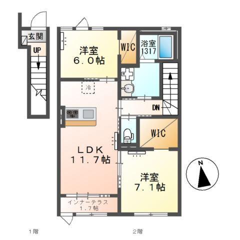 松戸市西馬橋相川町新築アパート（仮称） 間取り図画像