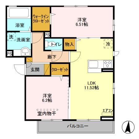Azalea辻前　A（202） 間取り図画像