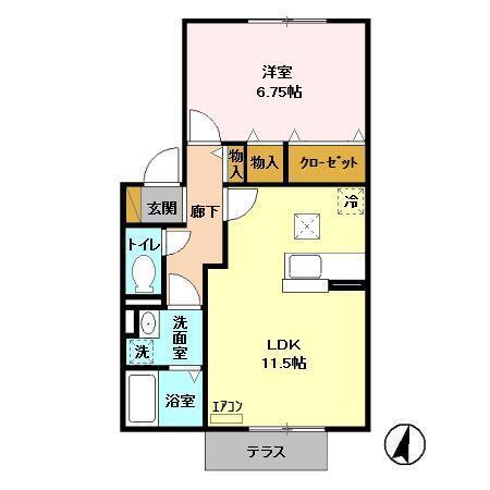 キャトルセゾン　Ｂ（103） 間取り図画像