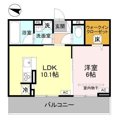 アメニティ 美南東（102） 間取り図画像