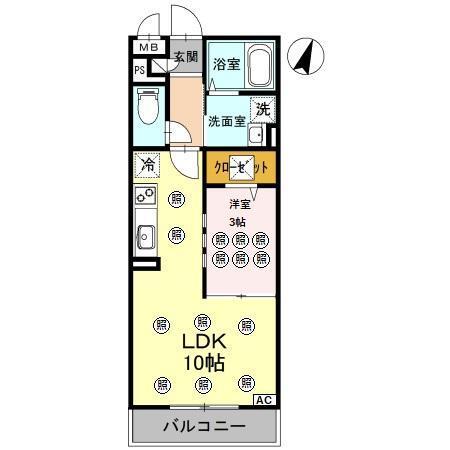 ヴェルドミール　Ⅰ（203） 間取り図画像