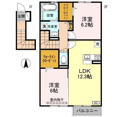 メゾンボヌール（203） 間取り図画像