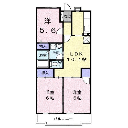 第３パールメゾン増田（402） 間取り図画像