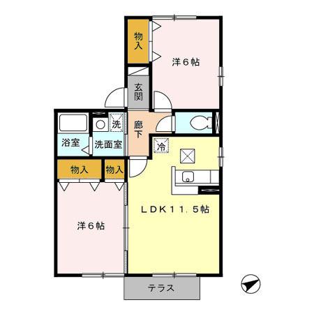 グリーンヒル　Ａ（101） 間取り図画像