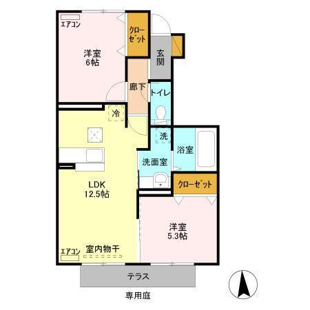 イーグレット　A（102） 間取り図画像
