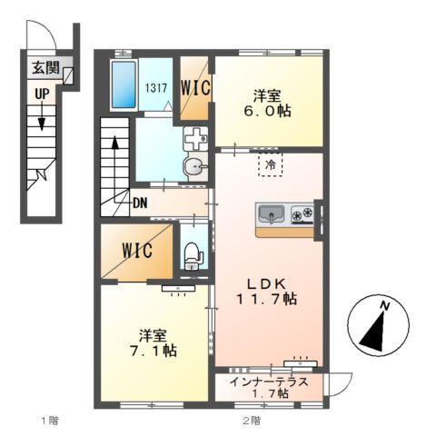 八潮市伊勢野新築アパート 間取り図画像