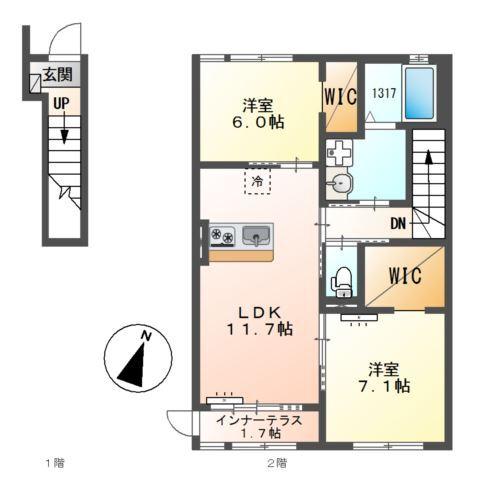 八潮市伊勢野新築アパート 間取り図画像