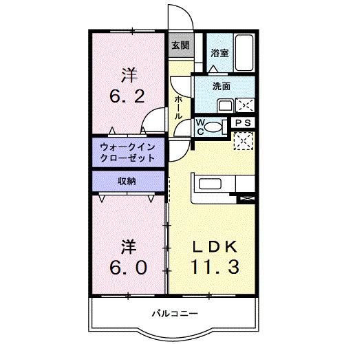 ヒル　フィールド　ブリーズ館（302） 間取り図画像