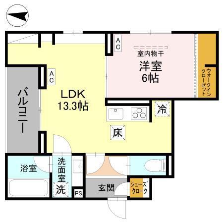 Coco Fleur（ｺｺﾌﾙｰﾙ）（101） 間取り図画像