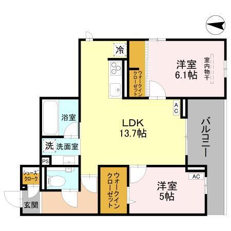 Coco Fleur（ｺｺﾌﾙｰﾙ）（202） 間取り図画像