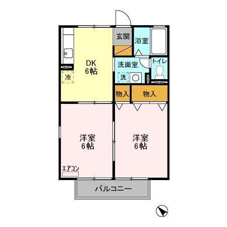 屋敷添ハイツ（102） 間取り図画像