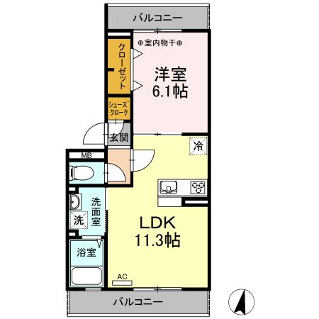 クヴァルチーラ奥戸（202） 間取り図画像