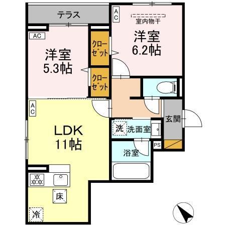 D-Clair（105） 間取り図画像