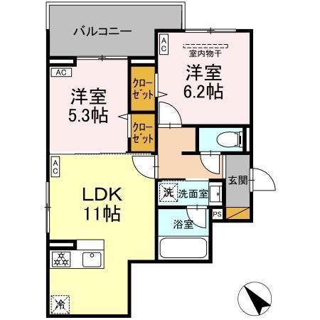 D-Clair（205） 間取り図画像
