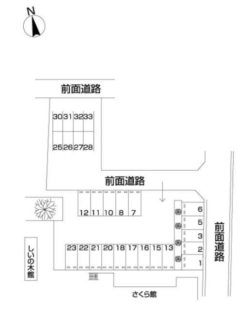 あお空しいのき館・さくら館第２駐車場（0015） 間取り図画像