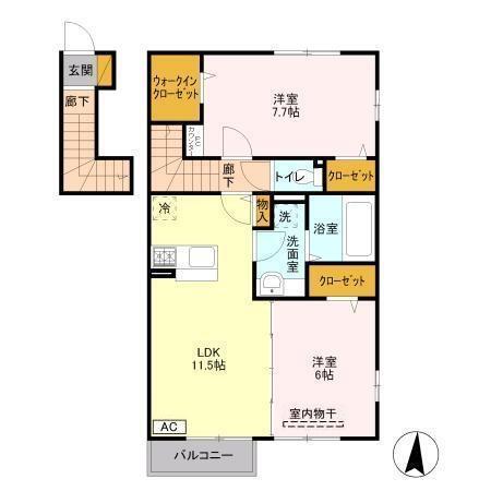 サンハイムふじ　Ａ棟（201） 間取り図画像