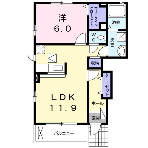 はみんぐ　プリュネ（101） 間取り図画像