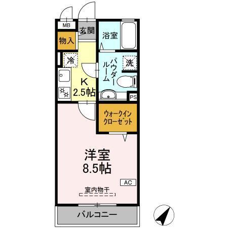 サニーフラット三ツ沢（208） 間取り図画像