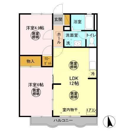 グレース田喜野井　Ⅰ番館（202） 間取り図画像