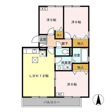 リビングタウン堀之内　Ａ（101） 間取り図画像