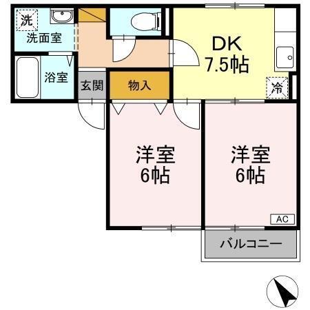 サニーコート桜井　Ⅱ（103） 間取り図画像