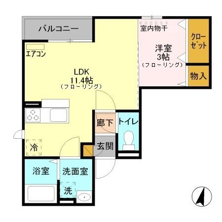 メゾン ド ソレイユ　Ｅ（306） 間取り図画像