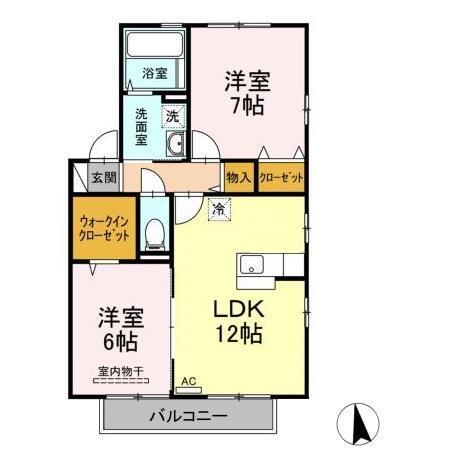 フォルテシモ木太　B棟（B201） 間取り図画像