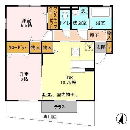 グリーンリーブス（101） 間取り図画像